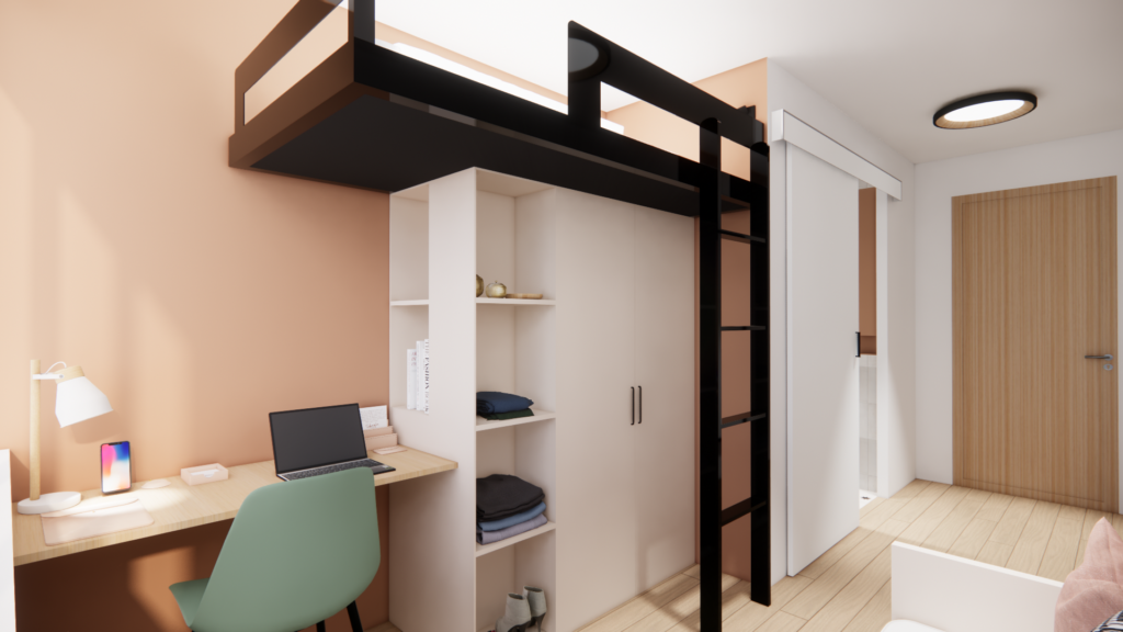 em decoration - Projet habitat jeunes chambre et studio
