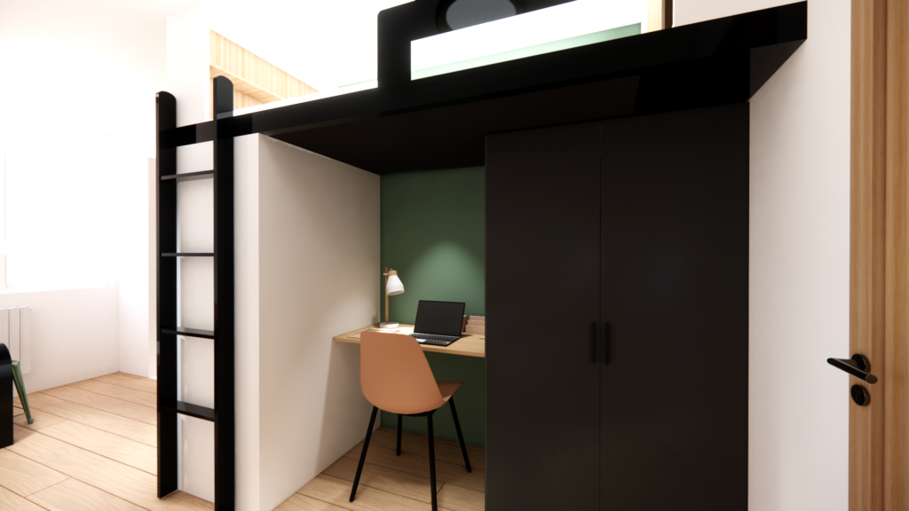 em decoration - Projet habitat jeunes chambre et studio