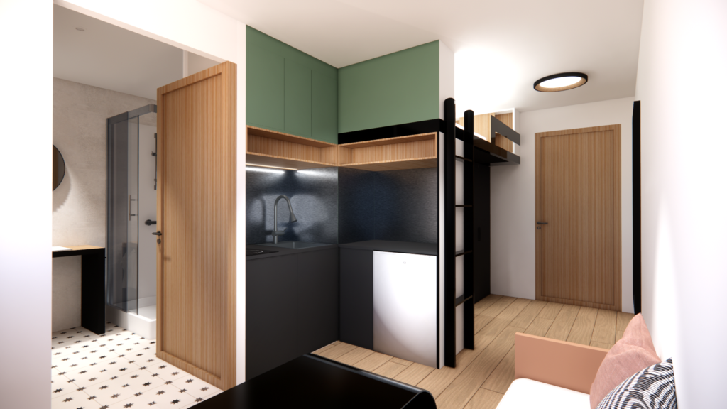 em decoration - Projet habitat jeunes chambre et studio
